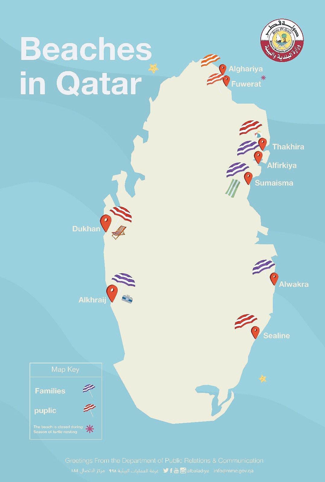 al ghariya beach katar mapě