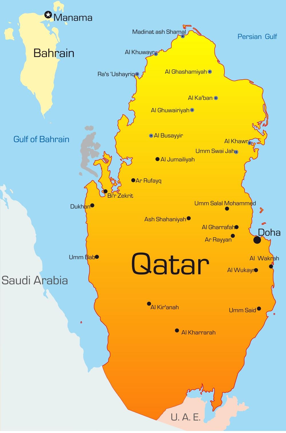 Mapa hlavního města kataru 