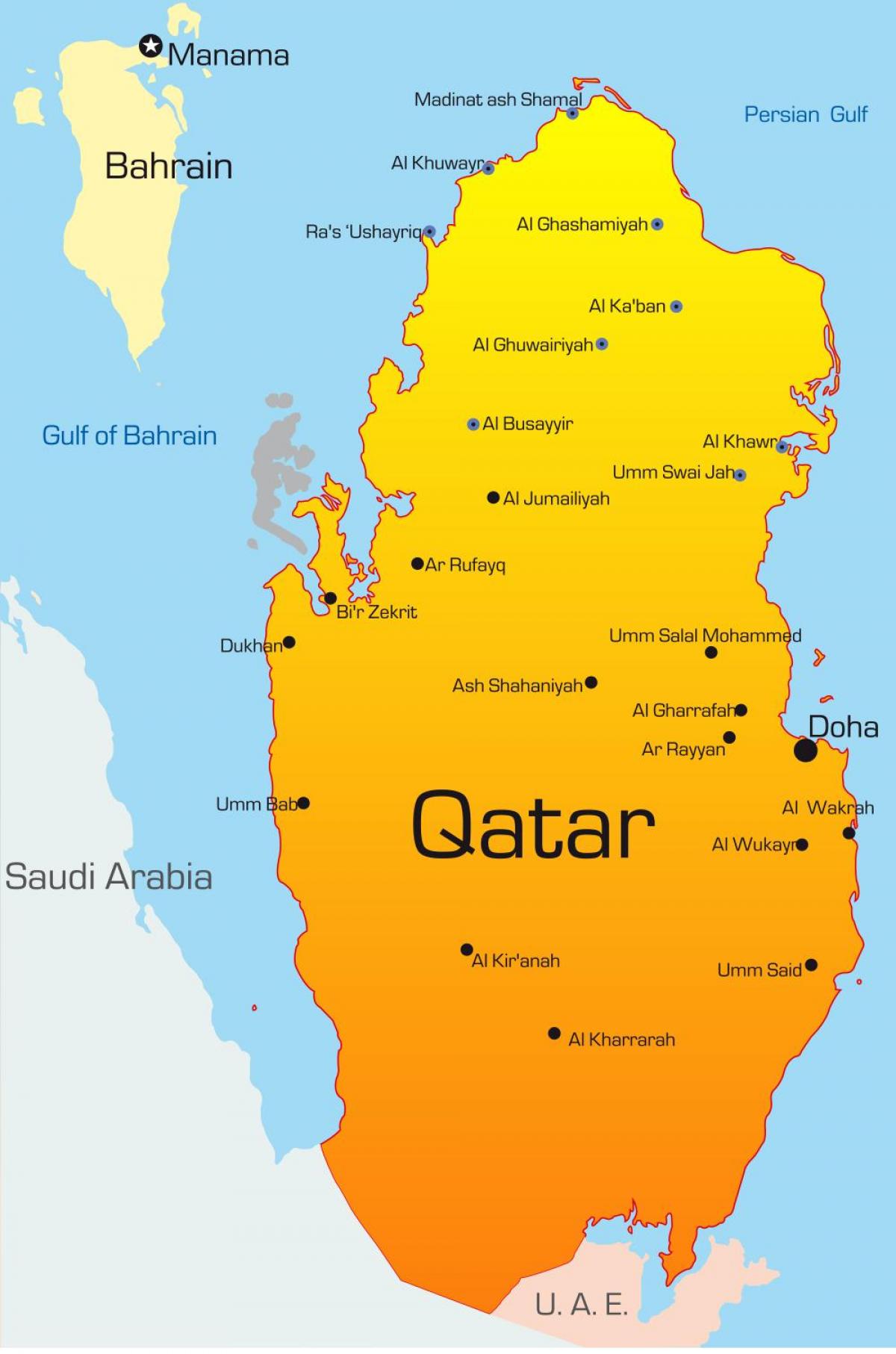 Mapa hlavního města kataru 