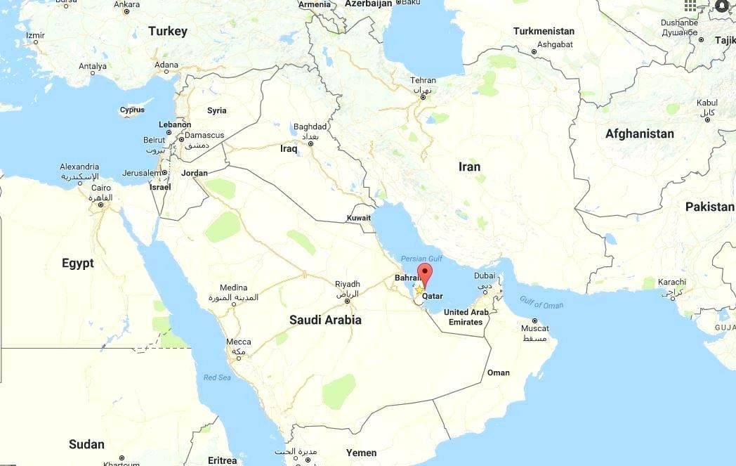 katar mapa atlas světa