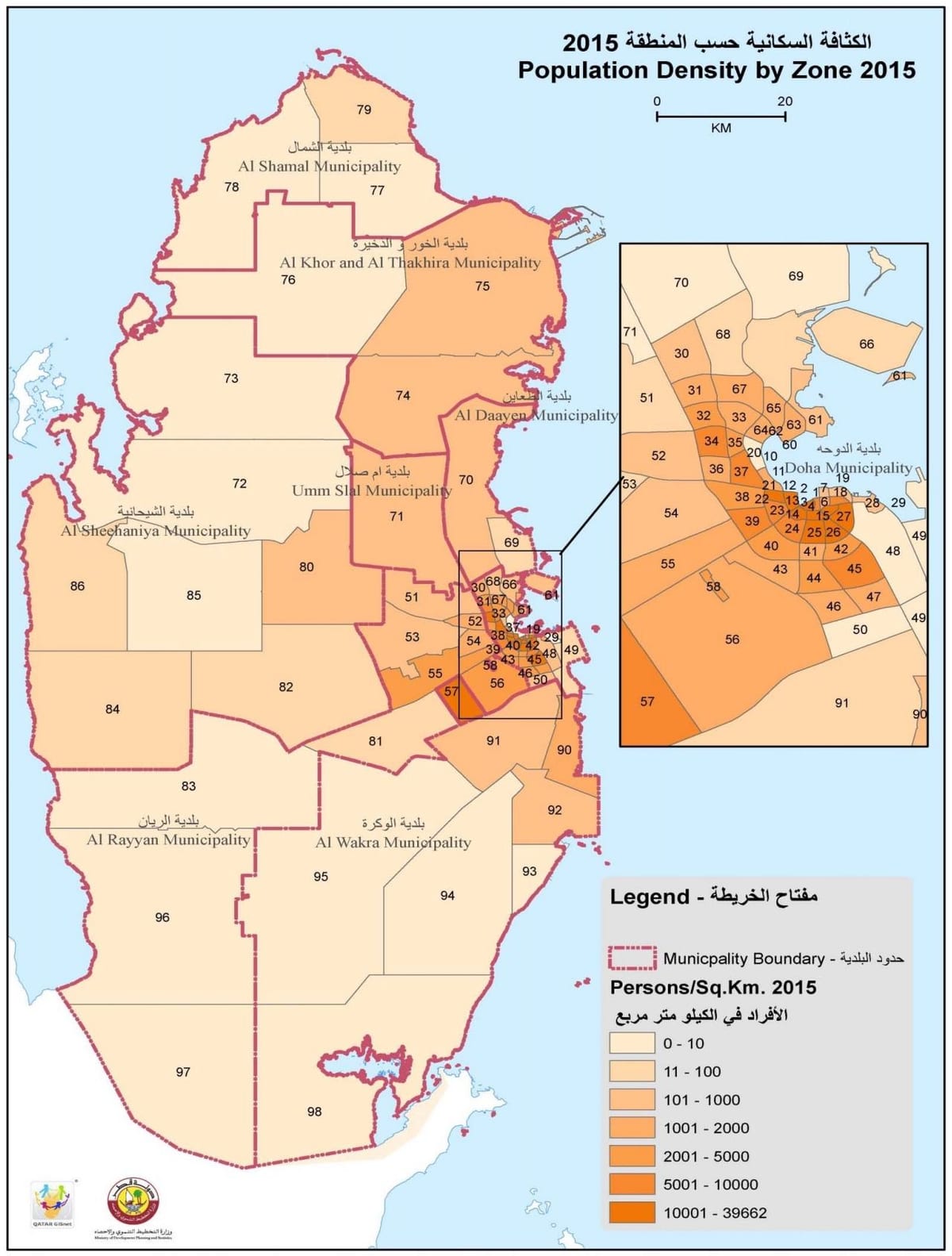 Mapa kataru populace