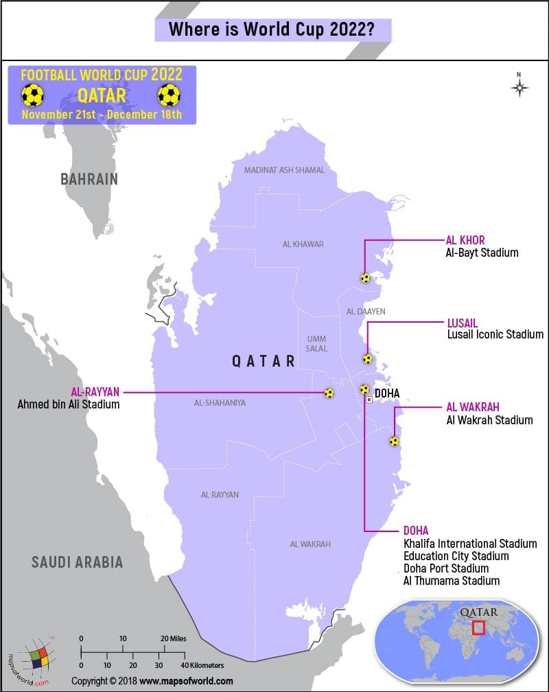 Mapa kataru world cup stadiony 