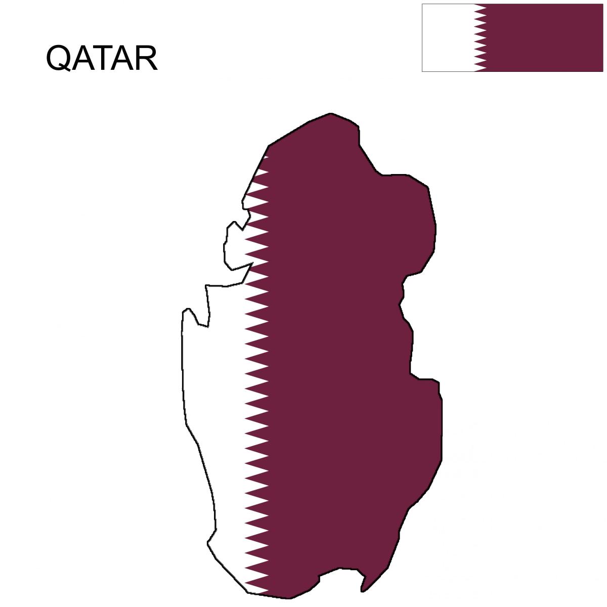 Mapa vlajka katar